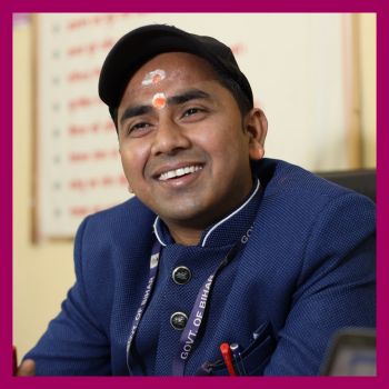 Tarunya project champion Achal Kumar Singh smiles at the camera.